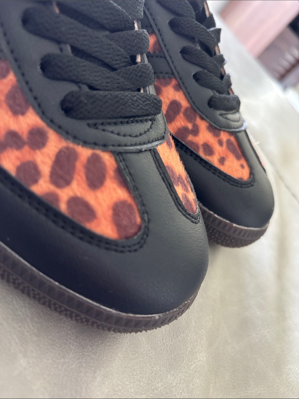 adidas Men’s Black & Orange Leopard Accent Sneakers - Picture 2 of 6